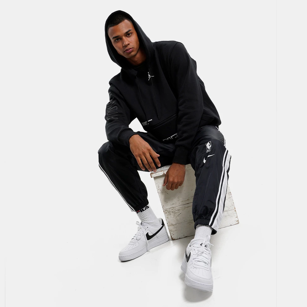 Jordan Brooklyn Nets Fleece Ανδρική Μπλούζα με Κουκούλα Black - Image 5