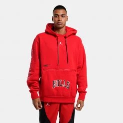 Jordan Chicago Bulls Fleece Ανδρική Μπλούζα με Κουκούλα UNIVERSITY RED