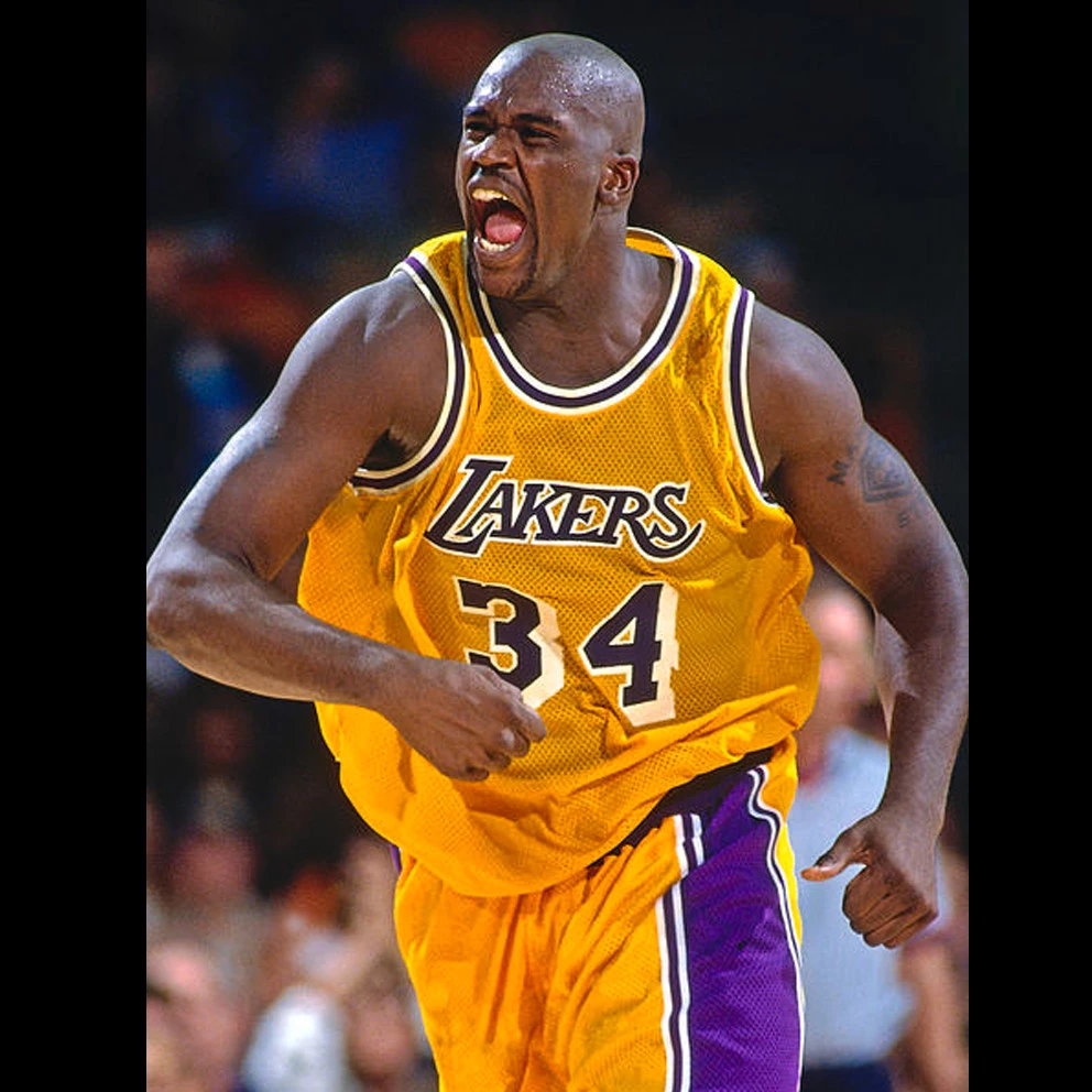 Mitchell & Ness 75Th Anniversary Los Angeles Lakers Shaquille O' Neal 1996-97 Jersey LIGHT GOLD - Image 8