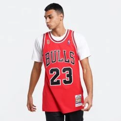 Mitchell & Ness Michael Jordan Chicago Bulls Road Finals 1995-96 Φανέλα Μπάσκετ RED