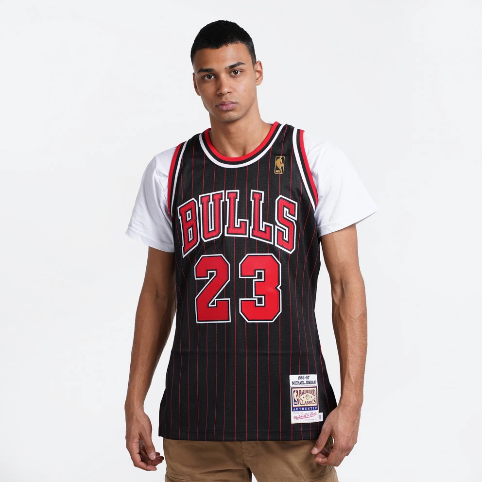 Mitchell & Ness Michael Jordan Chicago Bulls Authentic Alternate 1996-97 Ανδρικό Jersey BLACK STRIPES