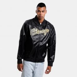 Mitchell & Ness Big Face 4.0 Satin Chicago Bulls Ανδρική Ζακέτα Black