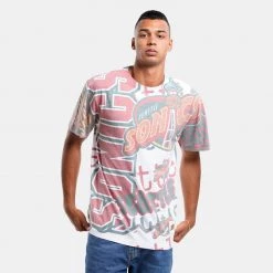 Mitchell & Ness Jumbotron 2.0 Sublimated Seattle Supersonics Men's T-Shirt WHITE