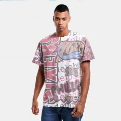 Mitchell & Ness Jumbotron 2.0 Sublimated Philadelphia 76ers Men's T-Shirt WHITE