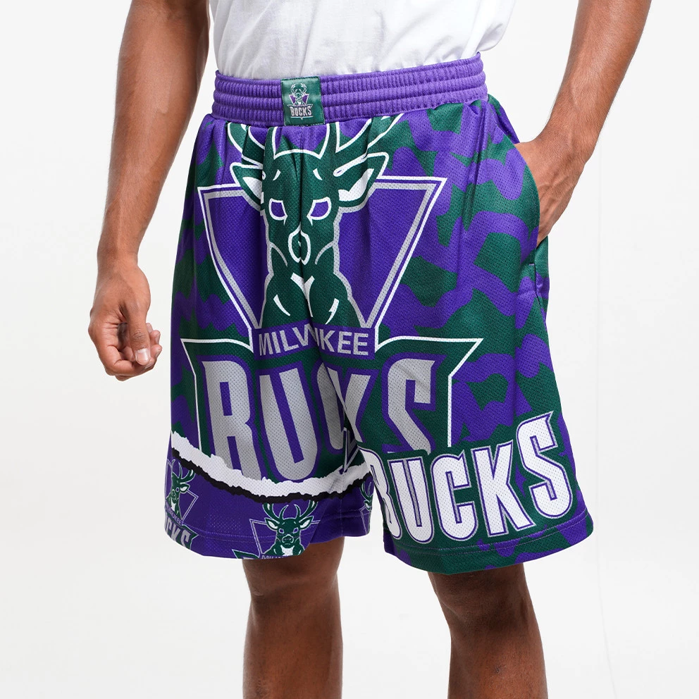 Mitchell & Ness Jumbotron 2.0 Sublimated Milwaukee Bucks Ανδρικό Σορτς Purple / Green - Image 3