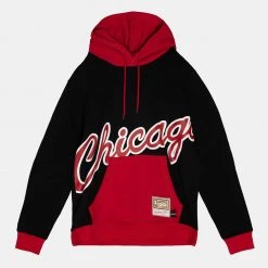 Mitchell & Ness NBA Big Face 5.0 Chicago Bulls Ανδρική Μπλούζα με Κουκούλα Black