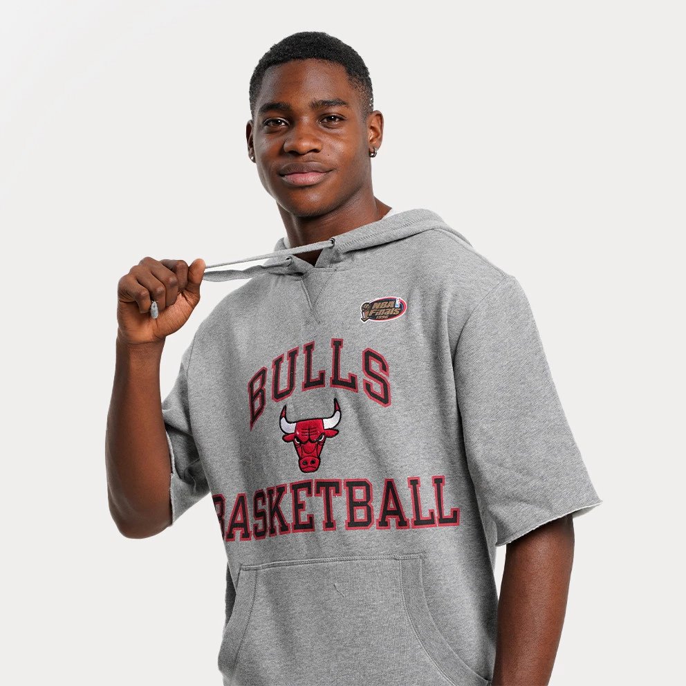 Mitchell & Ness NBA Chicago Bulls Ανδρικό T-Shirt με Κουκούλα GREY HEATHER - Image 3