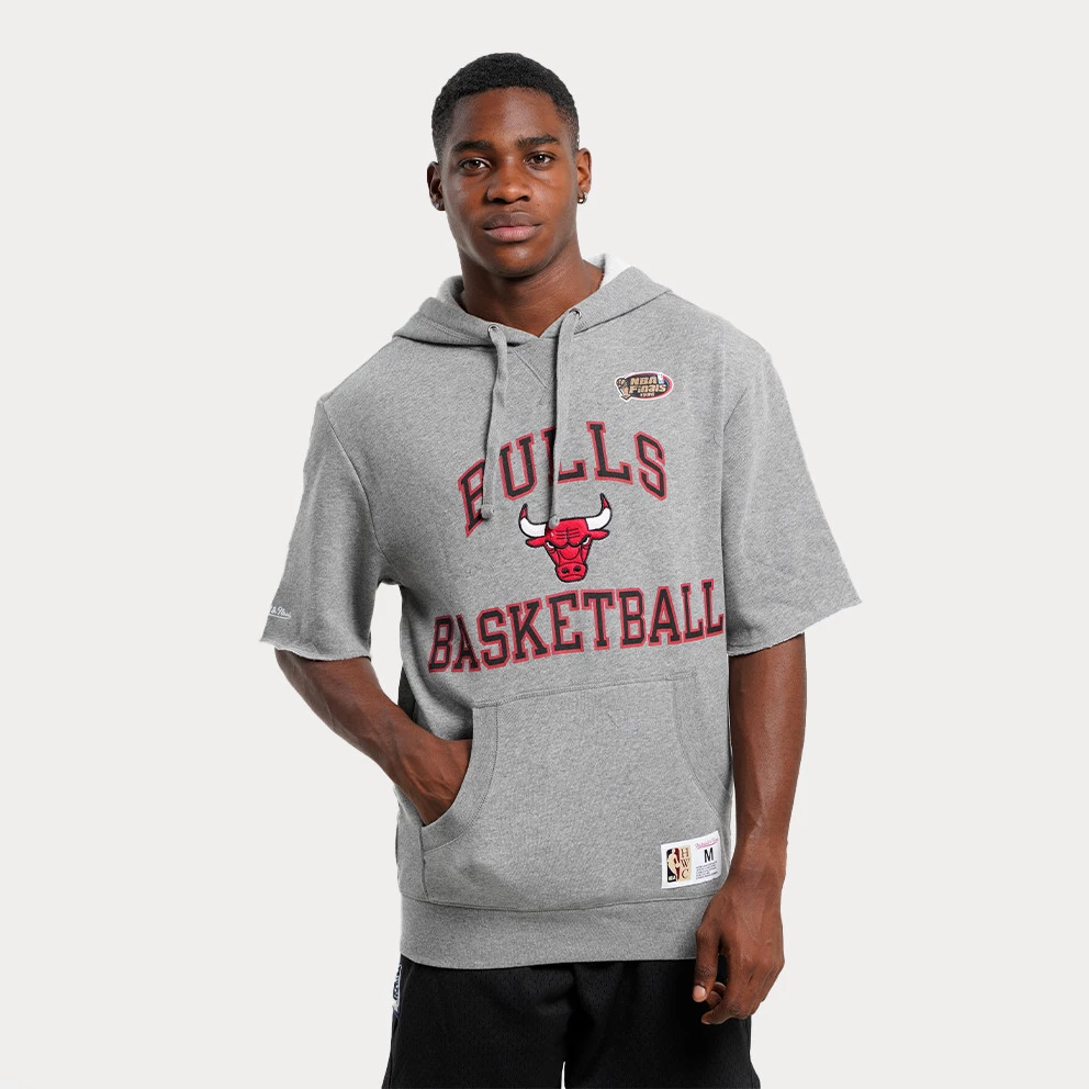 Mitchell & Ness NBA Chicago Bulls Ανδρικό T-Shirt με Κουκούλα GREY HEATHER