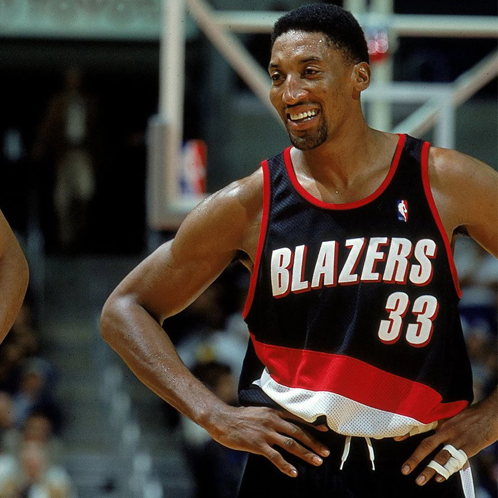 Mitchell & Ness NBA Scottie Pippen Portland Trail Blazers 1999-00 Swingman Ανδρική Αμάνικη Μπλούζα BLACK/RED - Image 6