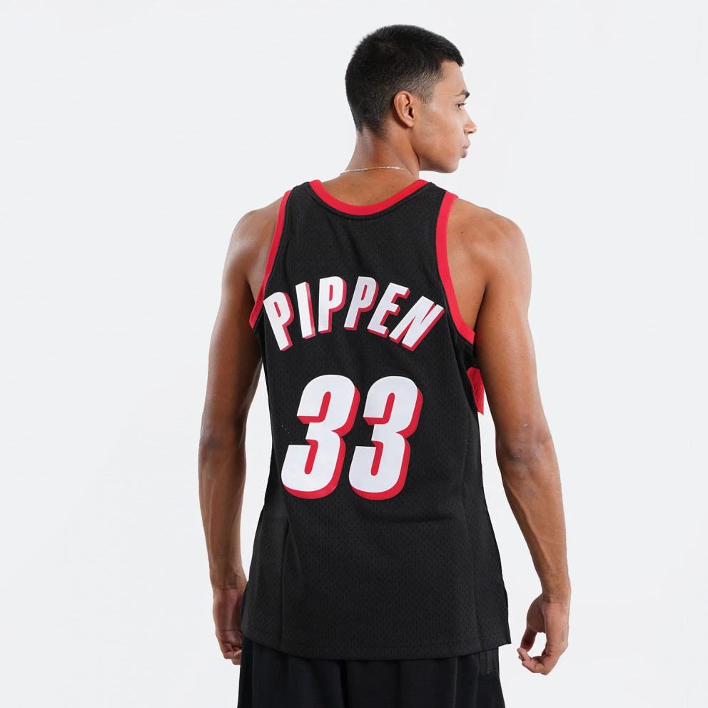 Mitchell & Ness NBA Scottie Pippen Portland Trail Blazers 1999-00 Swingman Ανδρική Αμάνικη Μπλούζα BLACK/RED - Image 2
