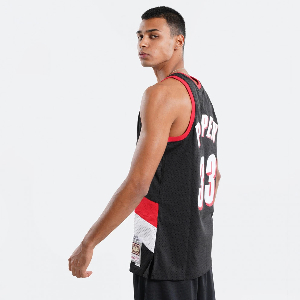 Mitchell & Ness NBA Scottie Pippen Portland Trail Blazers 1999-00 Swingman Ανδρική Αμάνικη Μπλούζα BLACK/RED - Image 3