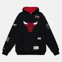 Mitchell & Ness NBA Team Origins Chicago Bulls Ανδρική Μπλούζα με Κουκούλα BLACK