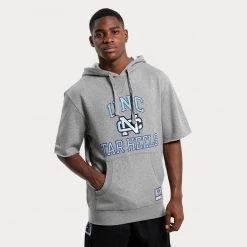 Mitchell & Ness ΝΒΑ North Carolina Tar Heels Ανδρικό T-Shirt με Κουκούλα GREY