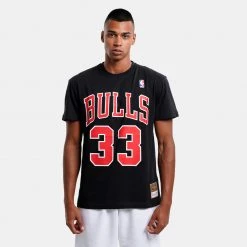 Mitchell & Ness Name & Number Scottie Pippen Chicago Bulls Ανδρικό T-Shirt BLACK
