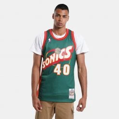 Mitchell & Ness NBA Shawn Kemp Seattle SuperSonics Road 1995-96 HWC Swingman Jersey DARK GREEN