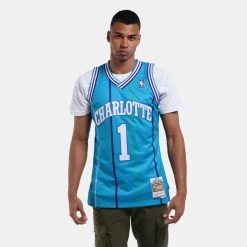 Mitchell & Ness NBA Muggsy Bogues Charlotte Hornets Road 1992-93 Swingman Jersey TEAL