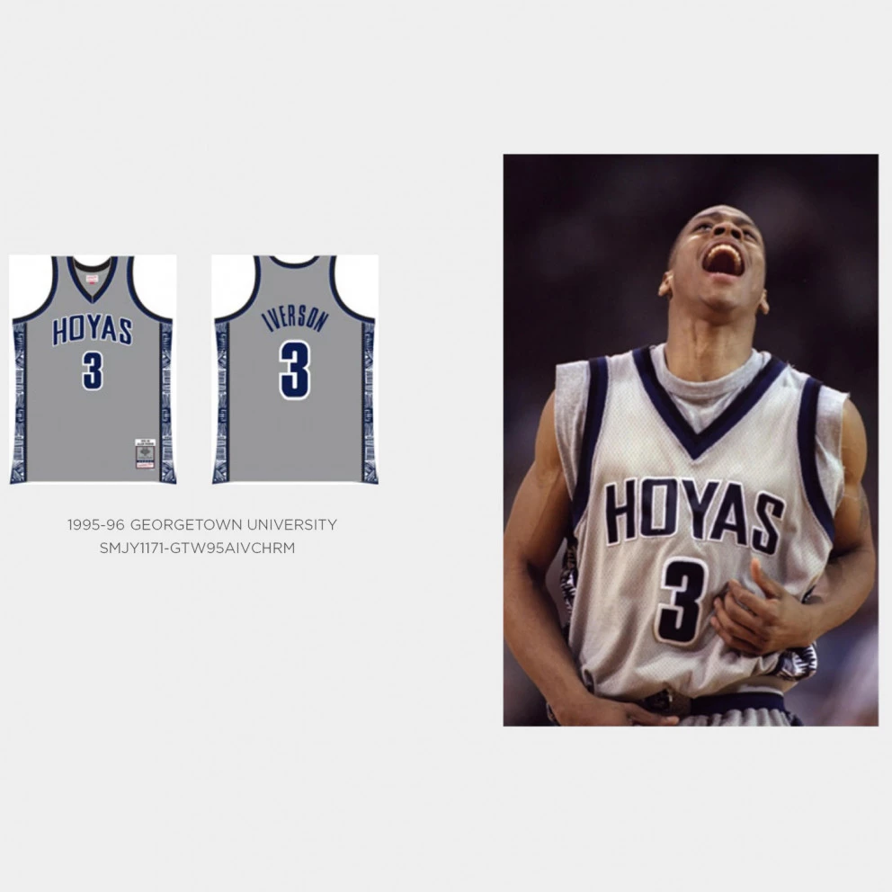 Mitchell & Ness Swingman Jersey Georgetown 1995 Allen Iverson Ανδρική Φανέλα CHROME - Image 7