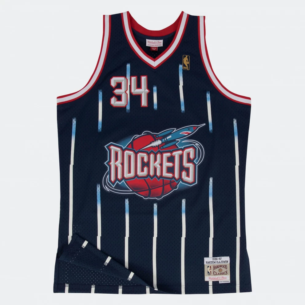 Mitchell & Ness Houston Rockets Road 1996-97 Hakeem Olajuwon Men's Swingman Jersey NAVY