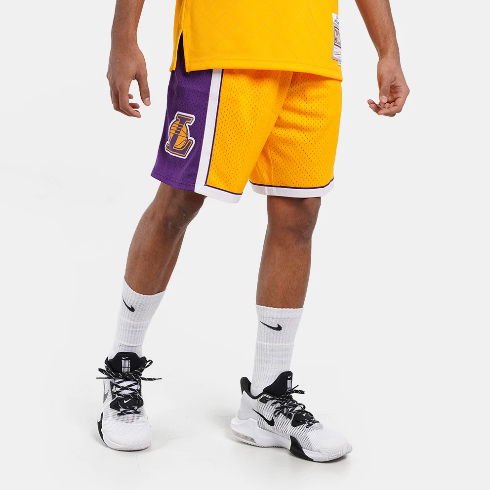 Mitchell & Ness Los Angeles Lakers Swingman Ανδρικό Σορτς LIGHT GOLD / PURPLE - Image 3