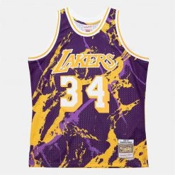 Mitchell & Ness Team Marble Shaquille O'Neal Los Angeles Lakers Swingman Men's Jersey Pattern / Purple