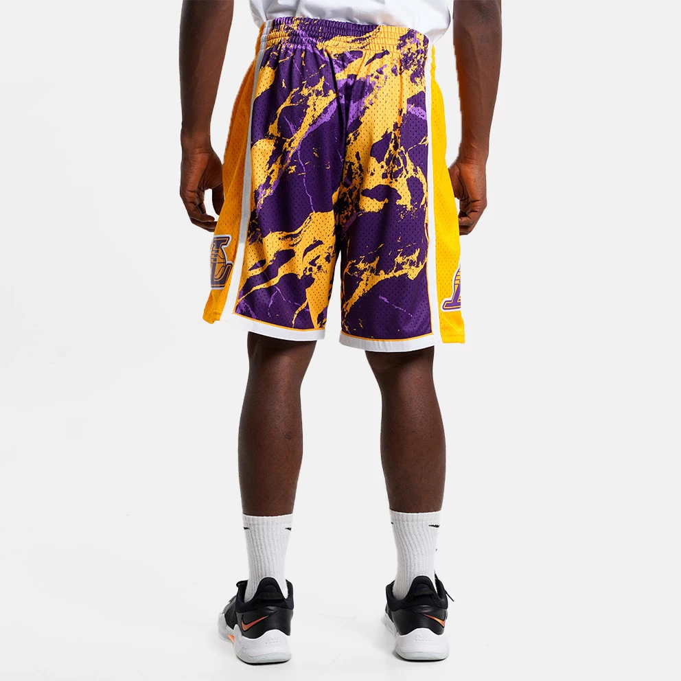 Mitchell & Ness Team Marble Los Angeles Lakers Swingman Ανδρικό Σορτς Pattern / Purple - Image 2