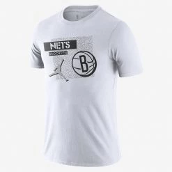 Nike Brooklyn Nets Jordan Dri-FIT Ανδρικό Τ-Shirt WHITE