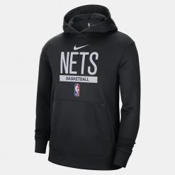 Nike Dri-FIT NBA Brooklyn Nets Spotlight Ανδρική Μπλούζα με Κουκούλα BLACK