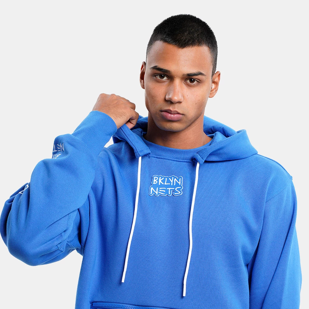 Nike NBA Brooklyn Nets Ανδρική Μπλούζα με Κουκούλα ROYAL BLUE - Image 4