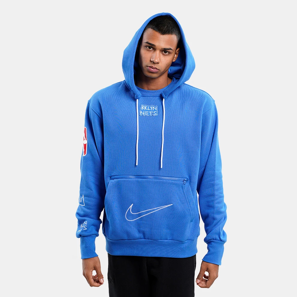 Nike NBA Brooklyn Nets Ανδρική Μπλούζα με Κουκούλα ROYAL BLUE - Image 5
