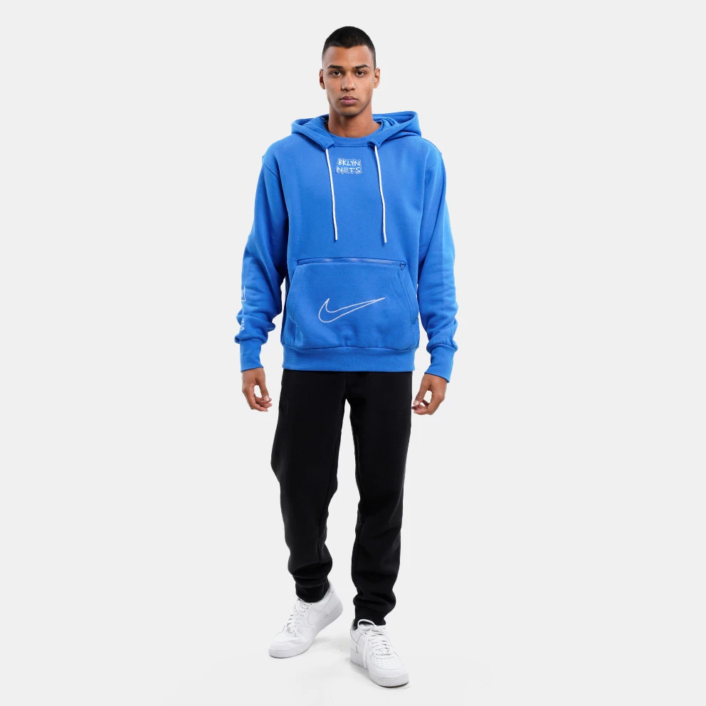 Nike NBA Brooklyn Nets Ανδρική Μπλούζα με Κουκούλα ROYAL BLUE - Image 8