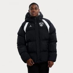 Nike Jordan NBA Brooklyn Nets Ανδρικό Μπουφάν BLACK/PURE PLATINUM