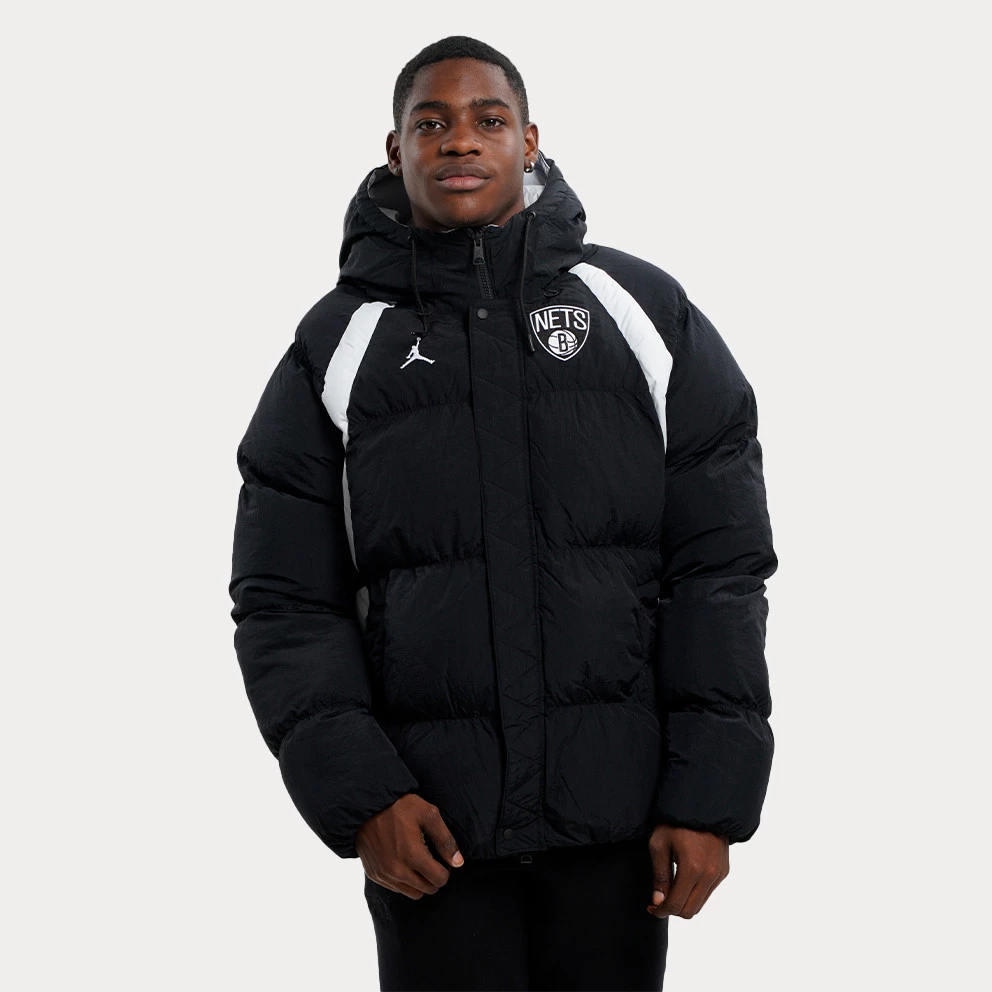 Nike Jordan NBA Brooklyn Nets Ανδρικό Μπουφάν BLACK/PURE PLATINUM