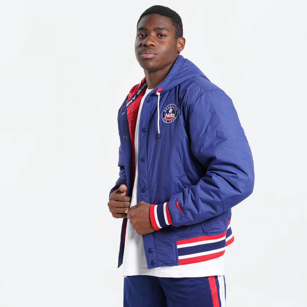 Nike NBA Brooklyn Nets Ανδρικό Μπουφάν BLUE VOID/UNIVERSITY RED - Image 3