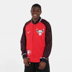 Nike NBA Chicago Bulls Showtime City Edition Ανδρική Ζακέτα UNIVERSITY RED/BLACK/WHITE