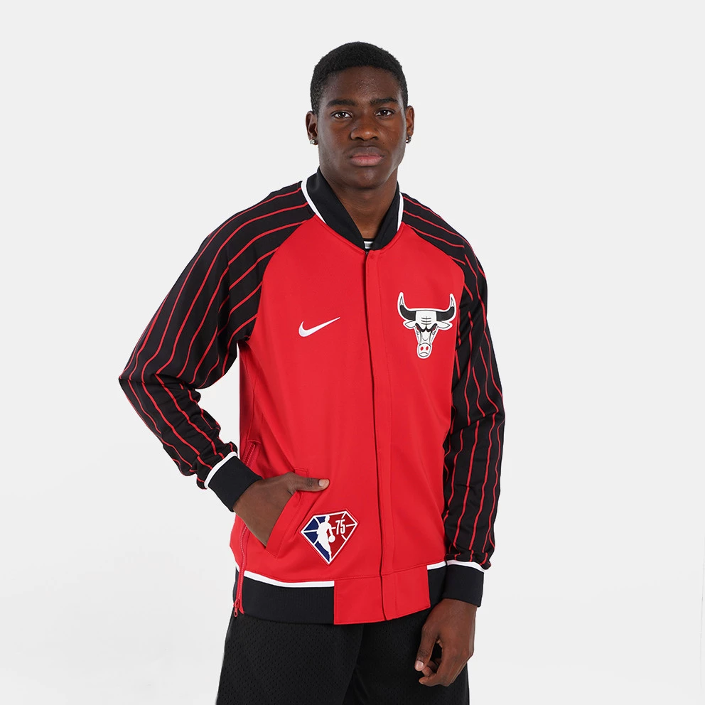 Nike NBA Chicago Bulls Showtime City Edition Ανδρική Ζακέτα UNIVERSITY RED/BLACK/WHITE - Image 4