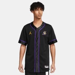 Jordan Dri-Fit NBA Los Angeles Lakers Ανδρικό T-Shirt BLACK/FIELD PURPLE