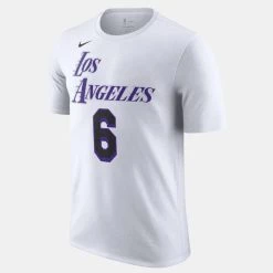 Nike NBA Los Angeles Lakers Lebron James Ανδρικό T-Shirt WHITE/JAMES LEBRON