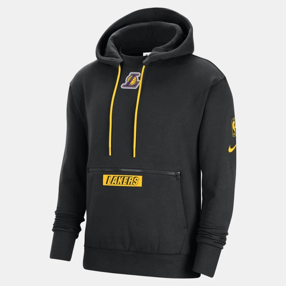 Nike NBA Los Angeles Lakers Courtside Fleece Ανδρική Μπλούζα με Κουκούλα Black