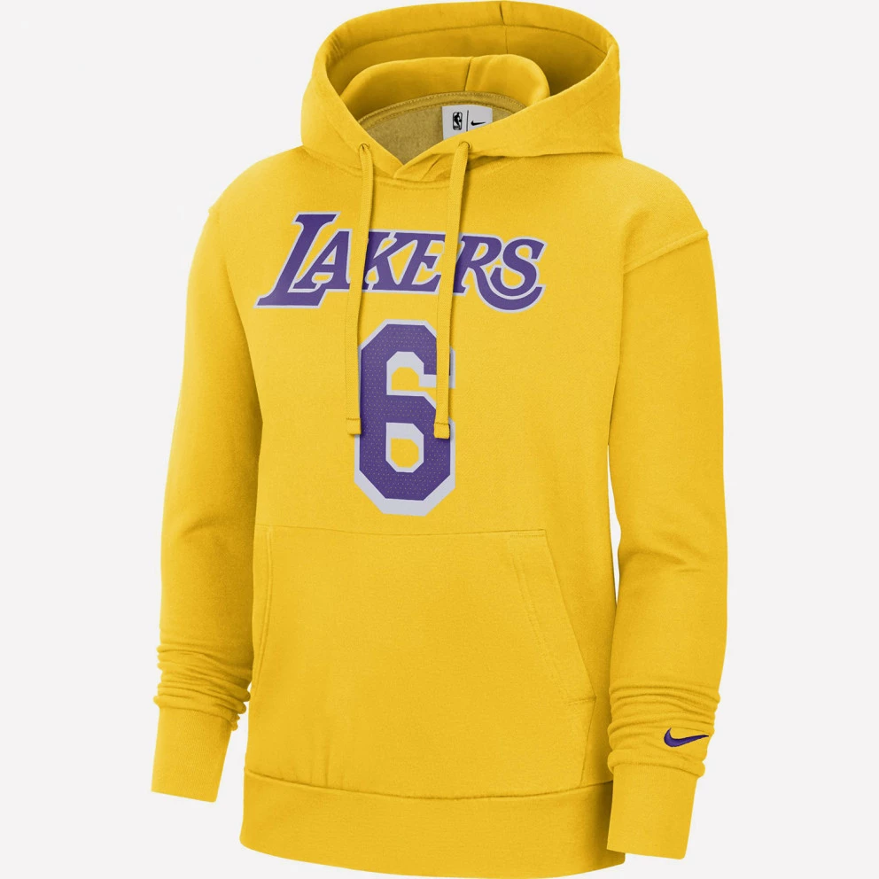 Nike NBA Los Angeles Lakers Lebron James Ανδρική Μπλούζα με Κουκούλα Amarillo/james Lebron