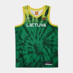 Nike Olympics 2021 Lithuania Limited Edition Road Men's Basketball Jersey GORGE GREEN/WHITE