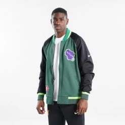 Nike Milwaukee Bucks Showtime City Edition Ανδρική Ζακέτα FIR/BLACK/WHITE
