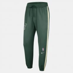 Nike NBA Milwaukee Bucks Ανδρικό Παντελόνι Φόρμας FIR/FLAT OPAL/WHITE
