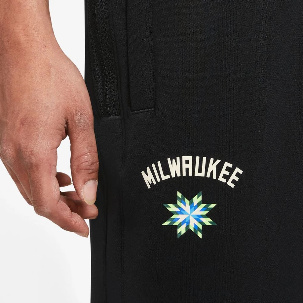 Nike NBA Milwaukee Bucks Ανδρικό Παντελόνι Φόρμας BLACK/WHITE - Image 3