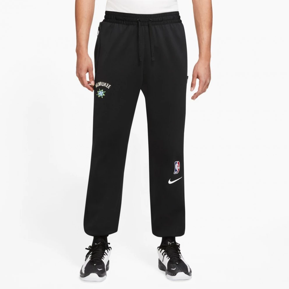 Nike NBA Milwaukee Bucks Ανδρικό Παντελόνι Φόρμας BLACK/WHITE