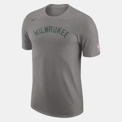 Nike NBA Milwaukee Bucks Ανδρικό T-Shirt DK GREY HEATHER