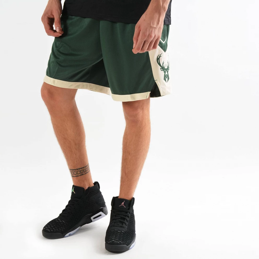 Nike NBA Milwaukee Bucks Icon Edition Swingman Men's Shorts FIR/FLAT OPAL/WHITE - Image 2