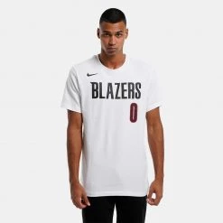 Nike NBA Portland Blazers Damian Lillard Ανδρικό T-Shirt WHITE/LILLARD DAMIAN